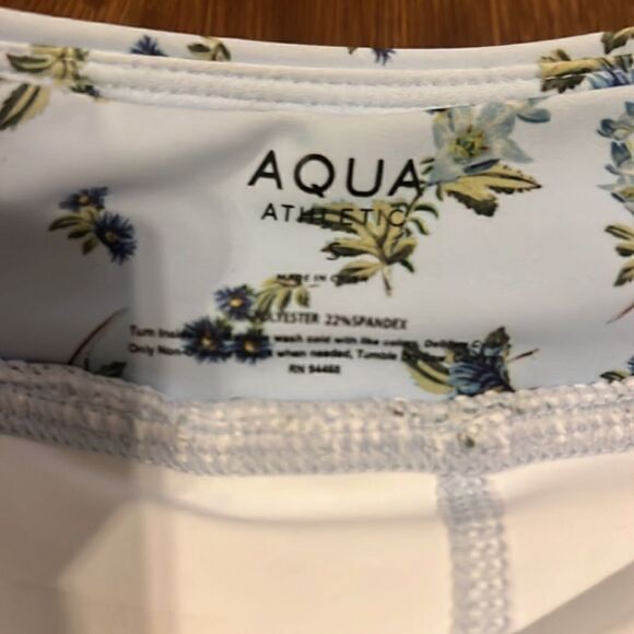 Super Cute Two Piece Tennis Skirt Set - AQUA - Floral Set NEW Size Small - Picture 6 of 8